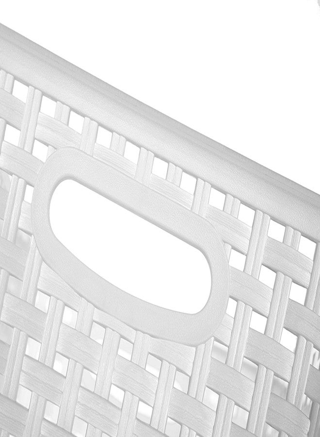 ZHENFAN Clear Woven Plastic Storage Baskets, 12-Pack Weave Basket Organizer for Kitchen Office Bathroom - Image 3